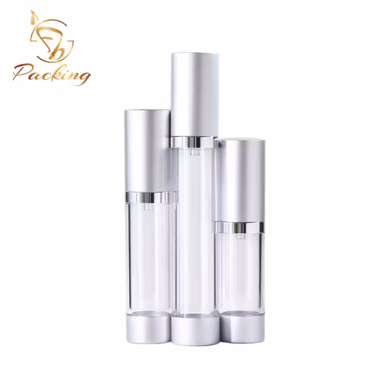 Elevata trasparenza come materiale Flacone con pompa airless da 5 ml 10 ml 15 ml 20 ml 30 ml con pompa e tappo in materiale di alluminio