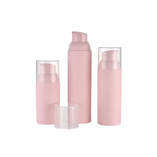 Flacone per pompa per lozione airless rosa opaco all'ingrosso per flacone di siero