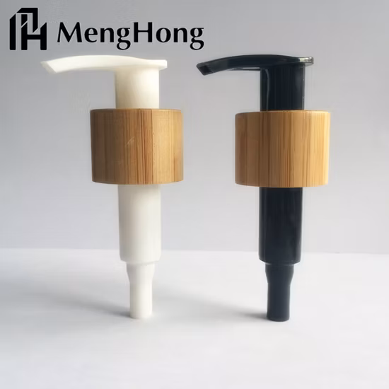 Dispenser per lozione cosmetica in plastica con bambù per bottiglia